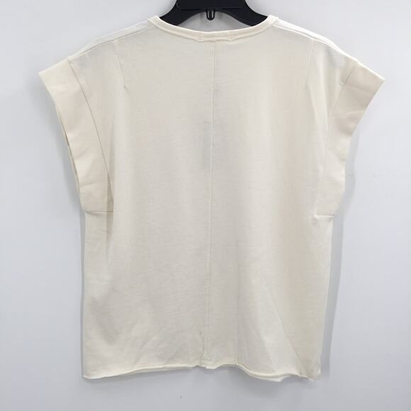 Rag & Bone Ryder Jersey Muscle Tank Top Cutoff Sleeve Macadamia Nut Size X-Small - Picture 3 of 6